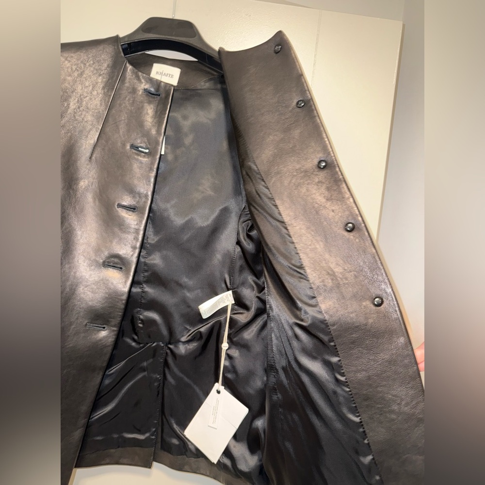Khaite Jameson Leather Jacket, 4, Black - Picture 9 of 17